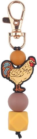 Chicken Keychain Silicone Keyring Party Favors Cute Gifts Animal Keychains for Women Men Chicken Lovers Gifts in Saudi Arabia