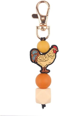 Chicken Keychain Silicone Keyring Party Favors Cute Gifts Animal Keychains for Women Men Chicken Lovers Gifts in Saudi Arabia
