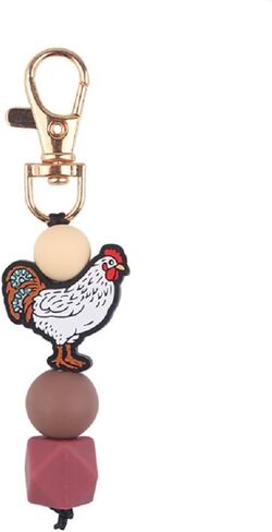Chicken Keychain Silicone Keyring Party Favors Cute Gifts Animal Keychains for Women Men Chicken Lovers Gifts in Saudi Arabia