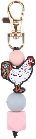 Chicken Keychain Silicone Keyring Party Favors Cute Gifts Animal Keychains for Women Men Chicken Lovers Gifts in Saudi Arabia