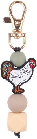 Chicken Keychain Silicone Keyring Party Favors Cute Gifts Animal Keychains for Women Men Chicken Lovers Gifts in Saudi Arabia