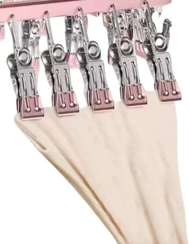 رفوف تجفيف الملابس، شماعات معدنية مع 36 مشبكًا، خطاف مضاد للرياح، شماعة داخلية، مشبك غسيل قابل للطي للجوارب، حمالات الصدر باللون الأسود in Kuwait