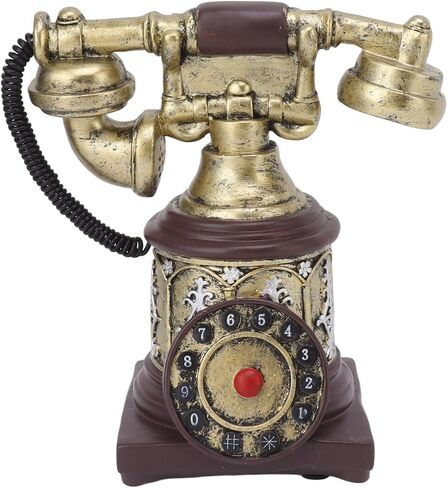 KIMISS Vintage Hand Telephone Decoration - Antique Landline Home Decor, Retro Dial Ornament for Cafes, Living Rooms, and Offices (-30) in Saudi Arabia