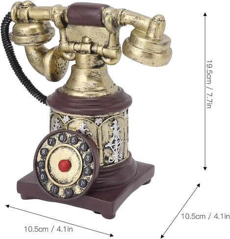 KIMISS Vintage Hand Telephone Decoration - Antique Landline Home Decor, Retro Dial Ornament for Cafes, Living Rooms, and Offices (-30) in Saudi Arabia