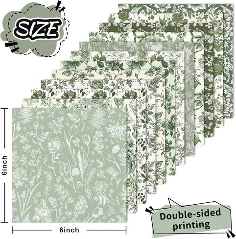 24 Sheets Blue Floral Pattern Paper Vintage Flower Scrapbook Specialty Paper Double Sided Chinoiserie Craft Paper for DIY Card Making Photo Album Decor, 6 x 6 Inch in Saudi Arabia