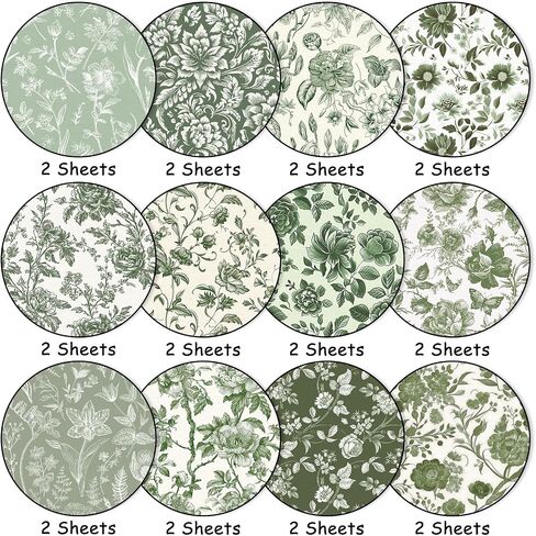 24 Sheets Blue Floral Pattern Paper Vintage Flower Scrapbook Specialty Paper Double Sided Chinoiserie Craft Paper for DIY Card Making Photo Album Decor, 6 x 6 Inch in Saudi Arabia