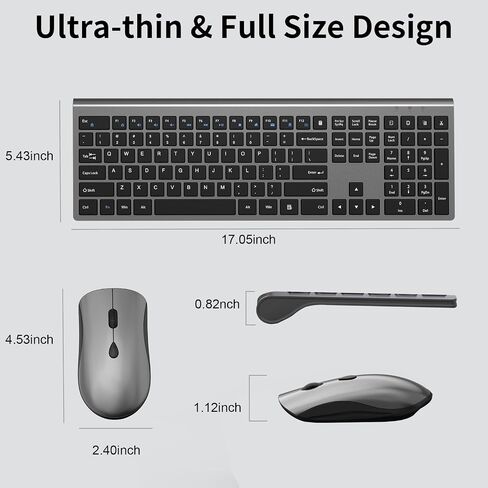 لوحة المفاتيح اللاسلكية الصامتة ، لوحة مفاتيح Slim USB اللاسلكية مع لوحة مفاتيح رقمية ، زر حاسبة ، تصميم مفتاح القدم الرفيع للغاية ، الكتابة الكاملة الحجم والهدوء ، للكمبيوتر المحمول ، الكمبيوتر ، Windows 11/10/8 in Kuwait