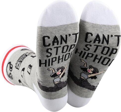 LEVLO Hip Hop Socks Hip Hop Fans Gift Can't Stop Hiphop Dancing Socks Hip Hop Dancer Merchandise in Saudi Arabia