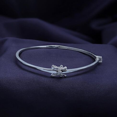 SAVEARTH DIAMONDS 0.30 Carat Emerald Cut Lab Created Moissanite Diamond Solitaire Bangle Bracelet For Women In 14K Gold Over Sterling Silver Size : 6 to 9 Inch, (VVS1 Clarity, 0.30Cttw) in Saudi Arabia