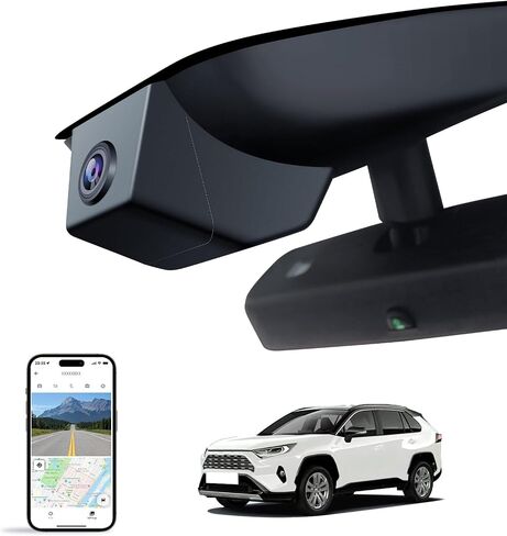 Front 4K Dash Cam for 2022 2023 2024 2025 Toyota RAV4 Hybrid LE Limited SE Adventure XLE XSE (Model B)(with Vent Hole),OEM-Style,Loop Recording,Easy Installation,WiFi & App,64G Card in Kuwait