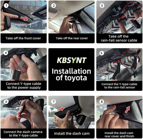 Front 4K Dash Cam for 2022 2023 2024 2025 Toyota RAV4 Hybrid LE Limited SE Adventure XLE XSE (Model B)(with Vent Hole),OEM-Style,Loop Recording,Easy Installation,WiFi & App,64G Card in Kuwait