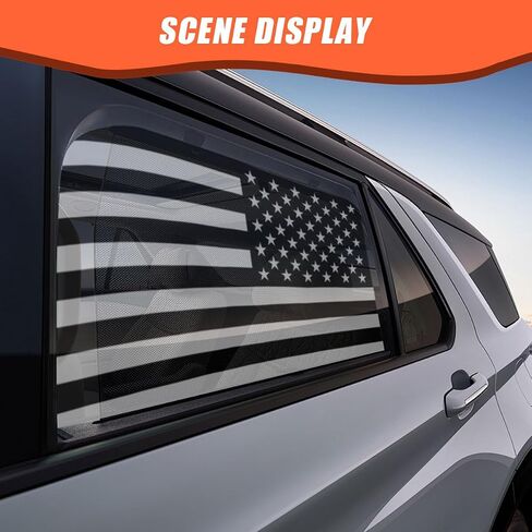 2PCS Rear Side Window American Flag Sticker Decals, Matte USA Flag Vinyl Stickers with Installation Tools, Universal Car Back Side Window Accessories for Cars, Trucks, SUVs (29 x 16 inches) in Saudi Arabia