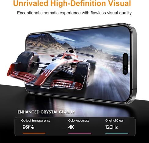 تغطية كاملة تغطية شاشة الزجاج المقسّر لـ iPhone 15 Pro Max 6.7 بوصة ، 2 حزمة تعزيز الحافة ، التثبيت الذاتي ، حماة شاشة الخصوصية الصديقة للحالة in Kuwait