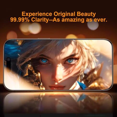 تغطية كاملة تغطية شاشة الزجاج المقسّر لـ iPhone 15 Pro Max 6.7 بوصة ، 2 حزمة تعزيز الحافة ، التثبيت الذاتي ، حماة شاشة الخصوصية الصديقة للحالة in Kuwait