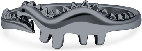 Blue Apple Co. Unique Minimalist Dinosaur Triceratops Dainty Open Oxidized Thumb Statement Ring 925 Sterling Silver in Kuwait