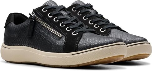 Clarks Women's Nalle Lace Sneaker, Black/Black, Size 9 Wide in Kuwait
