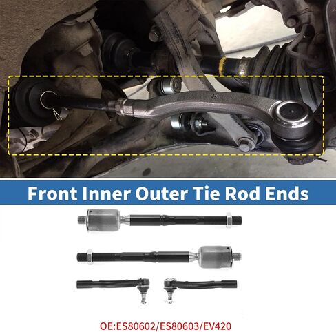 X AUTOHAUX 4pcs Front Inner Outer Tie Rod Ends Kit Suspension Steering Tie Rod End for Toyota Solara 04-08 for Lexus ES330 04-06 Drag Link No.ES80603/EV420 in Saudi Arabia
