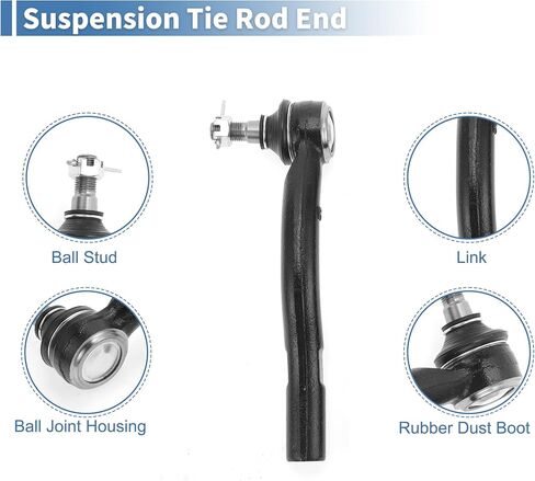 X AUTOHAUX 4pcs Front Inner Outer Tie Rod Ends Kit Suspension Steering Tie Rod End for Toyota Solara 04-08 for Lexus ES330 04-06 Drag Link No.ES80603/EV420 in Saudi Arabia