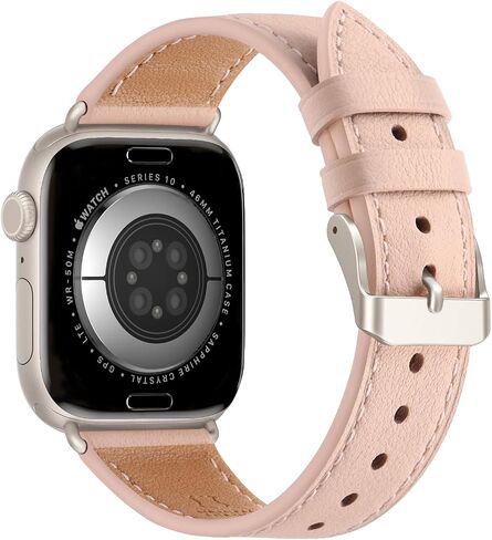 Bestig Genuine Leather Band Compatible with Apple Watch Bands for Women | 40mm 41mm 42mm(Series 11 10) 38mm,Top Grain Wristband Strap for iWatch SE 9 8 7 6 5 4 3 2 1,Office Daily Dressy in Saudi Arabia