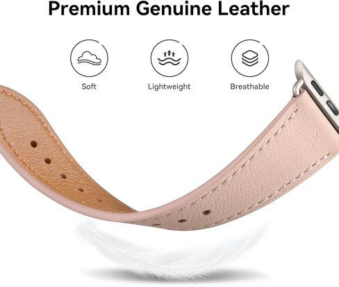 Bestig Genuine Leather Band Compatible with Apple Watch Bands for Women | 40mm 41mm 42mm(Series 11 10) 38mm,Top Grain Wristband Strap for iWatch SE 9 8 7 6 5 4 3 2 1,Office Daily Dressy in Saudi Arabia