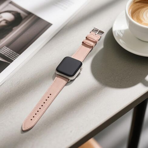 Bestig Genuine Leather Band Compatible with Apple Watch Bands for Women | 40mm 41mm 42mm(Series 11 10) 38mm,Top Grain Wristband Strap for iWatch SE 9 8 7 6 5 4 3 2 1,Office Daily Dressy in Saudi Arabia
