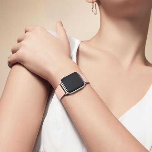 Bestig Genuine Leather Band Compatible with Apple Watch Bands for Women | 40mm 41mm 42mm(Series 11 10) 38mm,Top Grain Wristband Strap for iWatch SE 9 8 7 6 5 4 3 2 1,Office Daily Dressy in Saudi Arabia