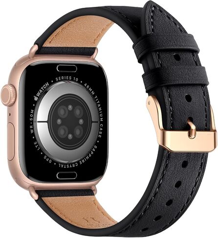 Bestig Leather Bands متوافق مع Apple Watch Band 38mm 40mm 41mm 42mm 44mm 45mm 46mm 49mm للنساء ، حزام معصم من الجلد الأصلي لـ Iwatch Ultra Se Series 10 9 8 7 5 4 3 2 1 in Kuwait
