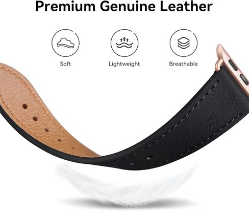 Bestig Leather Bands متوافق مع Apple Watch Band 38mm 40mm 41mm 42mm 44mm 45mm 46mm 49mm للنساء ، حزام معصم من الجلد الأصلي لـ Iwatch Ultra Se Series 10 9 8 7 5 4 3 2 1 in Kuwait