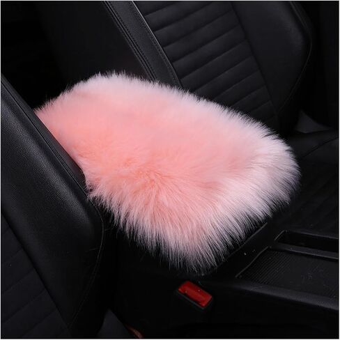 Car Armrest Cushion Pad, Soft Furry Automotive Center Console Cover, Fluffy Comfortable Vehicle Interior Armrest Cushion Protector Accessories, Universal for RV, SUV, Truck (Light Pink) in Kuwait