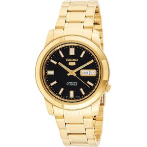 Seiko Men's SNKK22 Gold Plated Stainless Steel Analog with Black Dial Watch in Kuwait