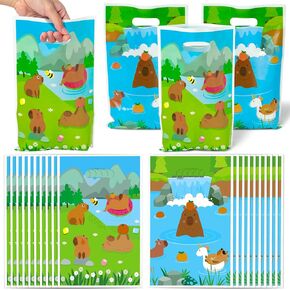 Capybara Party Favor Bags - 50Pcs Capybara Patterns Goody Candy Treat Gifts Bags, Cute Animals Themed Party Favors Supplies Decorations for Kids Boys Girls Birthday Baby Shower Animals Events in Kuwait