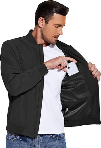 جاكيت رجالي من COOFANDY خفيف الوزن كاجوال أنيق ومضاد للرياح وسحاب للرحلات معطف خارجي in Kuwait