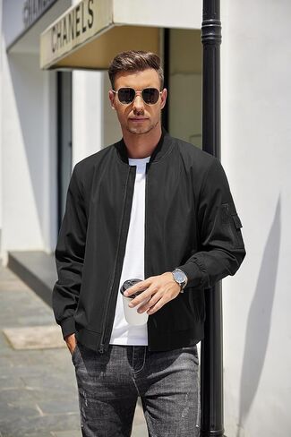 جاكيت رجالي من COOFANDY خفيف الوزن كاجوال أنيق ومضاد للرياح وسحاب للرحلات معطف خارجي in Kuwait