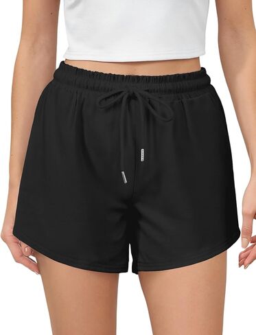 Buauty Women's Sweat Shorts Summer Lounge Cotton Drawstring SweatShorts Cute Fleece Athletic Running Shorts with Pockets in Saudi Arabia