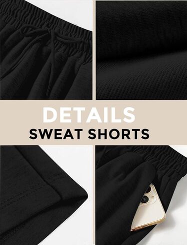 Buauty Women's Sweat Shorts Summer Lounge Cotton Drawstring SweatShorts Cute Fleece Athletic Running Shorts with Pockets in Saudi Arabia