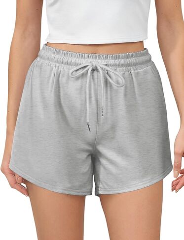 Buauty Women's Sweat Shorts Summer Lounge Cotton Drawstring SweatShorts Cute Fleece Athletic Running Shorts with Pockets in Kuwait