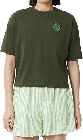 Lacoste Women's Paris Badge Accent Jersey T-Shirt in Saudi Arabia