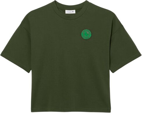 Lacoste Women's Paris Badge Accent Jersey T-Shirt in Saudi Arabia