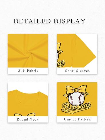 Baseball Shirts for Women Cute Bow Graphic T-Shirt Softball Mom Tee Funny Baseball Fan Short Sleeve Top in Saudi Arabia