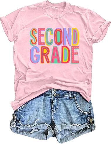 Teacher Shirts for Women: First Grade T-Shirts Teachers Life Tees Elementary Teacher T Shirts Back to School Gifts in Saudi Arabia