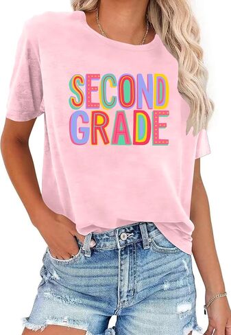 Teacher Shirts for Women: First Grade T-Shirts Teachers Life Tees Elementary Teacher T Shirts Back to School Gifts in Saudi Arabia