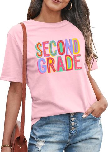 Teacher Shirts for Women: First Grade T-Shirts Teachers Life Tees Elementary Teacher T Shirts Back to School Gifts in Saudi Arabia