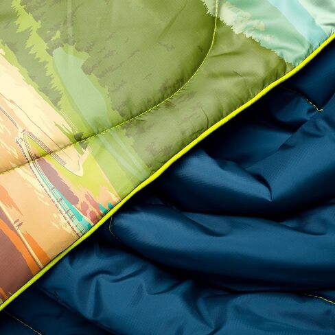 Rumpl Original Puffy Plant - بطانية التخييم الدافئة منتفخة ، وعزل البوليستر المعاد تدويره بنسبة 100 ٪ ، بطانية خفيفة الوزن ، قابلة للتعبئة ، مقاومة للماء ، منتفخة في الهواء الطلق ، 52 "x75" in Kuwait