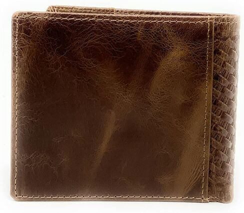 Western Genuine Tooled Leather Cowhide Cow Fur Mens Bifold Short Wallet in Multi Emblem (Black Rooster) in Saudi Arabia