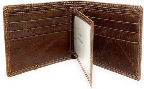 Western Genuine Tooled Leather Cowhide Cow Fur Mens Bifold Short Wallet in Multi Emblem (Black Rooster) in Saudi Arabia