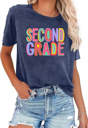 Teacher Shirts for Women: First Grade T-Shirts Teachers Life Tees Elementary Teacher T Shirts Back to School Gifts in Saudi Arabia