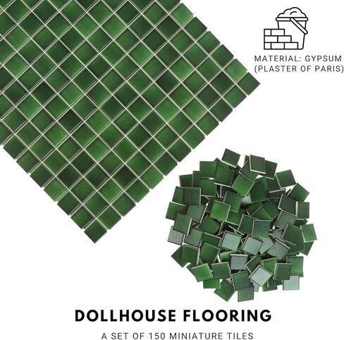 Dollhouse Flooring, Miniature Tiles for Dollhouse Models and Dioramas, Modern Dollhouse Checkerboard Floor, 1 12 Scale Square Tiny Tiles, Handmade Tiles, REDUCIO in Kuwait