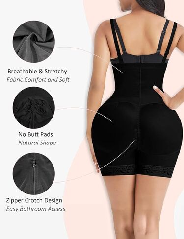 Womens Shapear Contum Control Faja Body Shaper with Side Zipper Post Post Post -Phartut High Werist Butty Bodysuit in Saudi Arabia