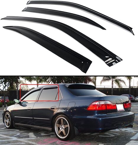 Cuztom Tuning JDM Smoke Window Visor Rain Guard Compatible with 1998-2002 6th Generation Honda Accord 4 Door Sedan in Saudi Arabia