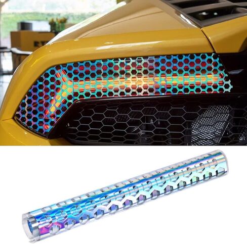 LZLRUN 2PCS Honeycomb حماية المصابيح الأمامية ملصقات فيلم CAR DIY لماص اللصقات اللصقات اللصق لفيلم للسيارة الخلفية الخلفية ضوء 18.89 '× 11.81' (فيلم Honeycomb Red) in Kuwait